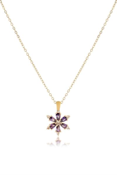 Gold Renk Lotus &Ccedil;elik Kolye